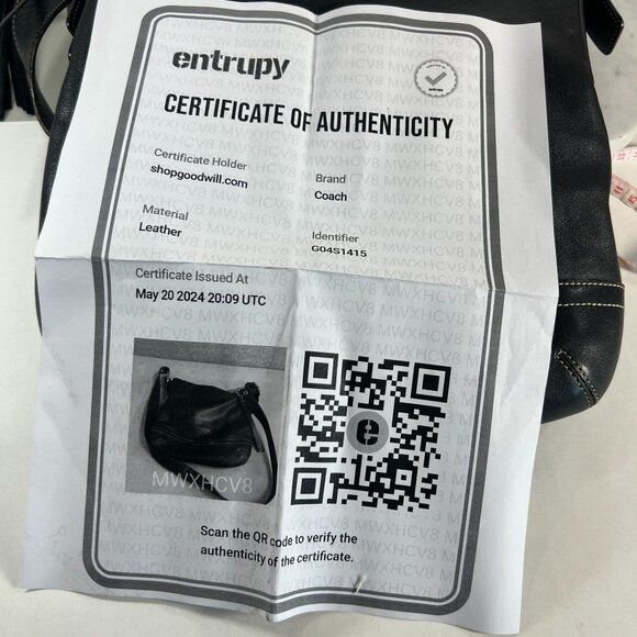 COA Coach Black Leather Shoulder Bag Tote Purse Duffle Tassel White Stitch Fring - Picture 5 of 15